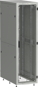 ITK LINEA S Шкаф серверный 19" 48U 600х1200мм передняя дверь двухстворчатая перфорированная задняя дверь перфорированная серый RAL 7035