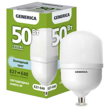 Лампа светодиодная HP 50Вт 230В 6500К E27-E40 GENERICA