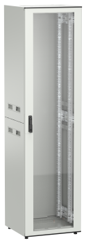 ITK UNITBOX N Шкаф сетевой 19" напольный 47U 600х600мм стеклянная передняя дверь серый