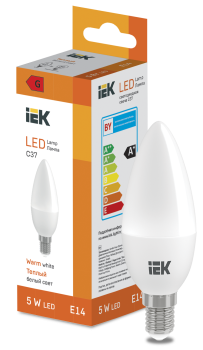 LED Candle C37 400lm 3000K E14 IEK