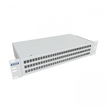 Кросс NTSS оптический 19'' укомплектованный 2U, 96 портов LC/UPC duplex, 50/125 мкм (сплошная панель, сплайс-кассета 6шт, пигтейлы, КДЗС, адаптеры) се