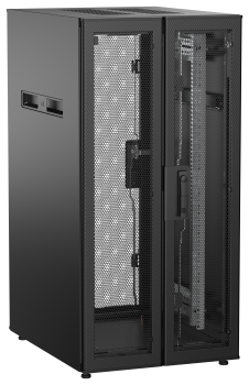 ITK UNITBOX N Шкаф сетевой 19" напольный 24U 600х800мм двери перфорированная металлическая двустворчатая перфорированная черный