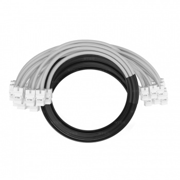 Кабельная сборка NTSS PREMIUM 24pc, UTP CAT6, оконцована разъемами KEYSTONE RJ45 UTP CAT6, заделка в чулке, вывод 0.6м, длина 17м, LSZH, серый