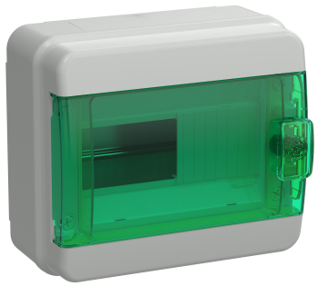 TEKFOR Корпус пластиковый КМПн-8 IP65 зеленая прозрачная дверь IEK