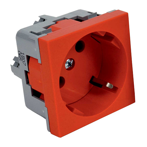 Розетка силовая QP 45x45 C (BB) QUADRO красная