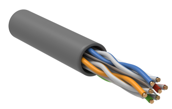ITK Витая пара U/UTP кат.6 4х2х23AWG solid LSZH нг(А)-HF серый (305м)