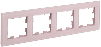 BRITE Рамка 4-местная РУ-4-2-Бр стекло розовый матовый IEK