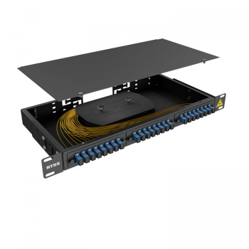 Кросс 19" NTSS PREMIUM, предсобранный 1U, 12 портов SC/UPC, 9/125 мкм, черный
