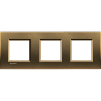 LivingLight Рамка прямоугольная, 3 поста, цвет Бронза