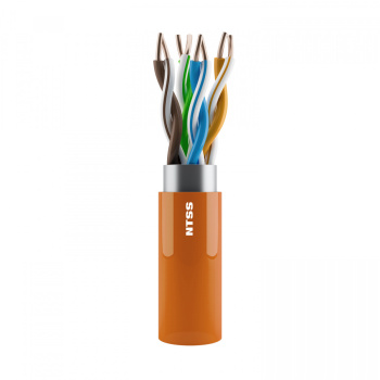 Кабель витая пара NTSS F/UTP 5e 4 пары одножильный 24AWG медь 305м внутренний нг(А)-HF (LSZH) оранжевый