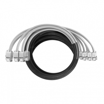 Кабельная сборка NTSS PREMIUM 6pc, FTP CAT6, оконцована разъемами KEYSTONE RJ45 FTP CAT6, заделка в чулке, вывод 0.6м, длина 25м, LSZH, серый