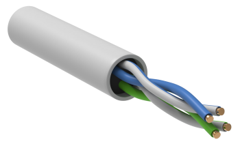 ITK Витая пара U/UTP кат.5E 2х2х24AWG solid PVCLS нг(А)-LSLTx белый (500м)