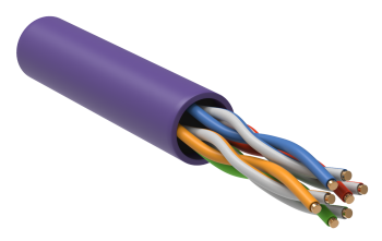 ITK Витая пара U/UTP кат.5E 4х2х24AWG solid LSZH нг(А)-HF фиолетовый (305м)