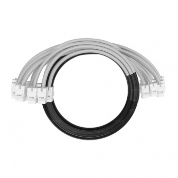 Кабельная сборка NTSS PREMIUM 12pc, UTP CAT5e, оконцована разъемами KEYSTONE RJ45 UTP CAT5e, заделка в чулке, вывод 0.6м, длина 5м, LSZH, серый
