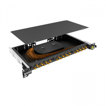 Кросс 19" NTSS PREMIUM выдвижной, предсобранный 1U, 16 портов ST/UPC, 62.5/125 мкм, черный