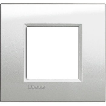 LivingLight. Рамка "Лунное серебро", универсальная, 2 модуля