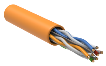 ITK Витая пара U/UTP кат.6 4x2х23AWG solid LSZH нг(А)-HF оранжевый (305м)