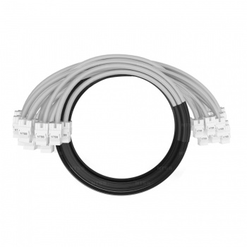 Кабельная сборка NTSS PREMIUM 24pc, UTP CAT6, оконцована разъемами KEYSTONE RJ45 UTP CAT6, заделка в чулке, вывод 0.6м, длина 5м, LSZH, серый