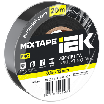 MIXTAPE PRO Изолента 0,15х15мм черная 20м IEK