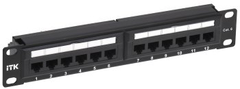 ITK 1U патч-панель кат.6 UTP 12 портов 10" (Dual IDC)