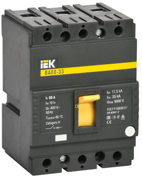 Выключатель автоматический ВА88-33 3Р 63А 35кА IEK