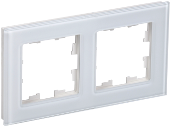 BRITE Рамка 2 -местная РУ-2-2-БрБ стекло белый IEK