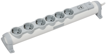 COMFORT Удлинитель У06К 6 мест 2P+PE 1,5м 3х1,5мм2 16А USB A+C 20Вт белый IEK