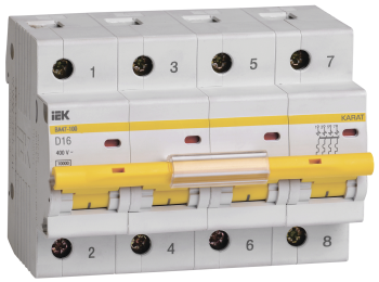 KARAT Автоматический выключатель ВА47-100 4P D 16А 10кА IEK