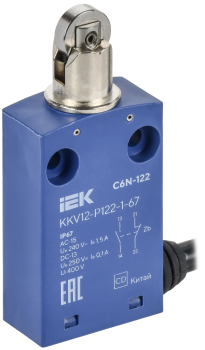Выключатель концевой C6N-122 толкатель с нажимным роликом IP67 IEK