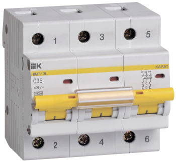 KARAT Автоматический выключатель ВА47-100 3P C 35А 10кА IEK