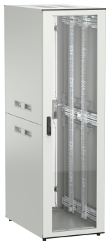 ITK UNITBOX N Шкаф сетевой 19" напольный 42U 600х1000мм стеклянная передняя дверь задняя перфорированная серый