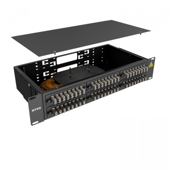 Кросс 19" NTSS PREMIUM, предсобранный 2U, 48 портов LC/UPC duplex, 62.5/125 мкм, черный