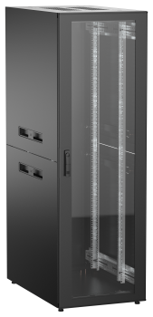 ITK UNITBOX N Шкаф сетевой 19" напольный 38U 600х1000мм стеклянная передняя дверь черный