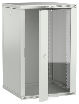 ITK LINEA W Шкаф настенный 18U 600х600мм дверь стекло серый 2.0