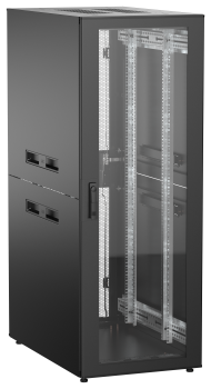 ITK UNITBOX N Шкаф сетевой 19" напольный 33U 600х1000мм стеклянная передняя дверь задняя перфорированная черный