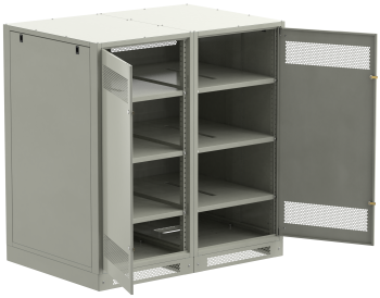 ITK LINEA B Шкаф аккумуляторный (пустой) 1450х1400х950мм двустворчатая металлическая дверь серый
