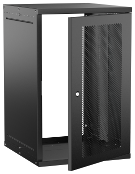 Шкаф настенный 19" 18U 600х650мм перфорированная дверь черный GENERICA
