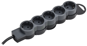 STANDARD Удлинитель У05 5 мест 2P+PE 5м 3х1,5мм2 16А черный IEK