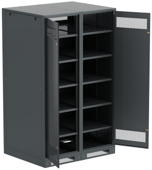 ITK LINEA B Шкаф аккумуляторный (пустой) 2000х1200х950мм двустворчатая металлическая дверь черный