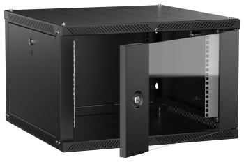 ITK LINEA W Шкаф настенный 6U 600х600мм дверь стекло черный 2.0