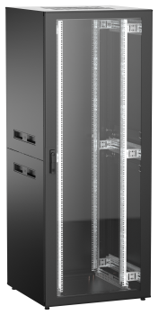ITK UNITBOX N Шкаф сетевой 19" напольный 42U 800х800мм стеклянная передняя дверь задняя металлическая черный