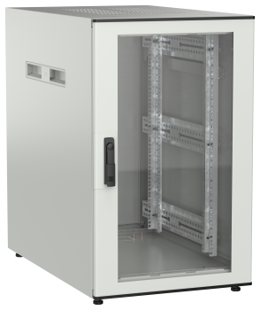 ITK UNITBOX N Шкаф сетевой 19" напольный 18U 600х1000мм стеклянная передняя дверь серый