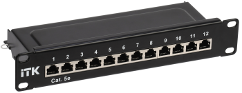 ITK 1U патч-панель кат.5E STP 12 портов 10" (Dual IDC)