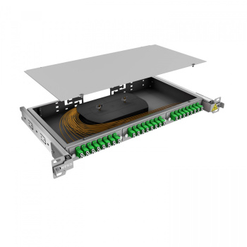 Кросс 19" NTSS PREMIUM выдвижной, предсобранный 1U, 8 портов LC/APC duplex, 9/125 мкм, черный