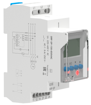 Реле контроля фаз ORF-SP 3 фазы 2 контакта 130-650В AC ONI