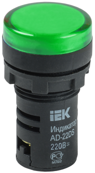 Лампа AD22DS(LED)матрица d22мм зеленый 230В AC/DC IEK