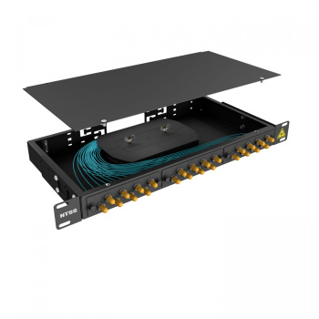 Кросс 19" NTSS PREMIUM, предсобранный 1U, 12 портов ST/UPC, 50/125 мкм OM3, черный