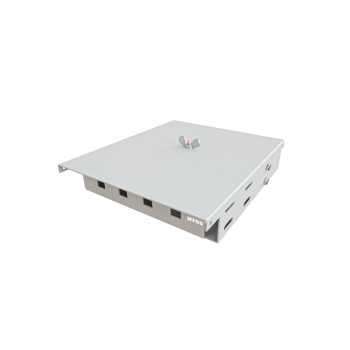 Кросс NTSS оптический настенный Микро, укомплектованный, 4 порта LC/UPC duplex, 9/125 мкм (сплошная панель, ложемент, пигтейлы, КДЗС, адаптеры) серый