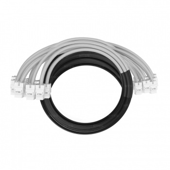 Кабельная сборка NTSS PREMIUM 12pc, UTP CAT6, оконцована разъемами KEYSTONE RJ45 UTP CAT6, заделка в чулке, вывод 0.6м, длина 25м, LSZH, серый