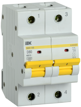 KARAT Автоматический выключатель ВА47-150 2P D 80А 15кА IEK